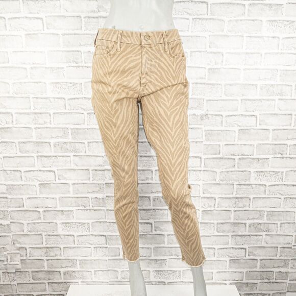 New MOTHER Denim size 33 The Looker Ankle Fray Skinny Jeans Sweet Stripes - Picture 1 of 12